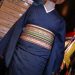●藍の塩沢に博多の半幅帯。昔着物コーディネート(869)●