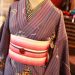 ●帆船の単衣と帆船セルロイドブローチ。アンティーク着物コーディネート(1130）●