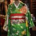 ●緑ｘ白の乱菊と孔雀柄の振袖。振袖コーディネート(1140）●