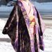 ●紫の水仙の柄？銘仙の長羽織●
