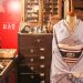 ●レトロモダン・グレイお召しに縞の帯。レトロ着物コーディネート（1279）●